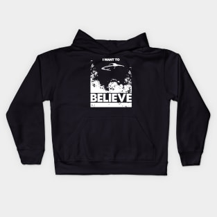 I Want To Believe X-retro style poster Kids Hoodie